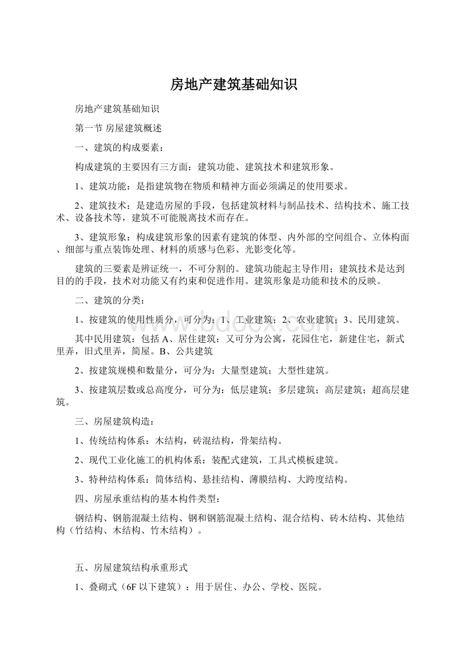 房地产建筑基础知识.docx_第1页