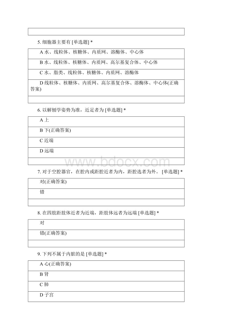 解刨学基础绪论第一章辅助记忆习题试题及答案Word格式.docx_第2页