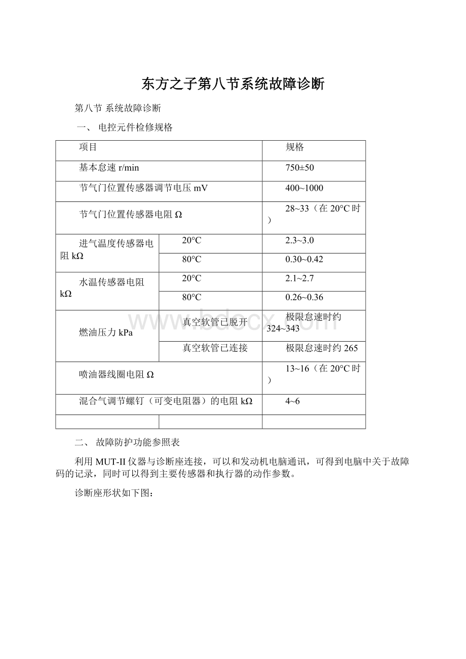 东方之子第八节系统故障诊断文档格式.docx