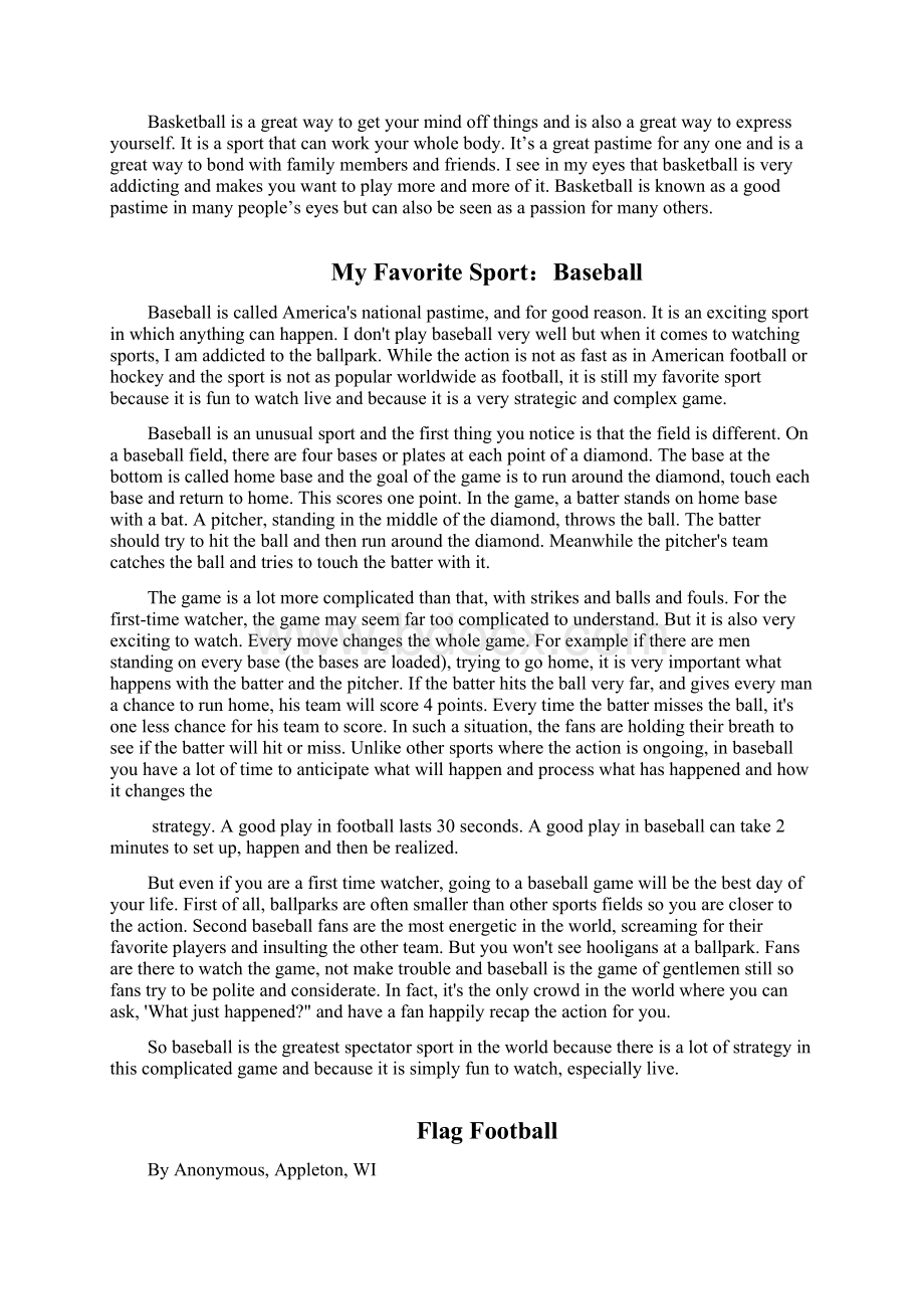 演讲稿 My Favorite SportRunning 我最喜爱的运动 素材12篇.docx_第3页