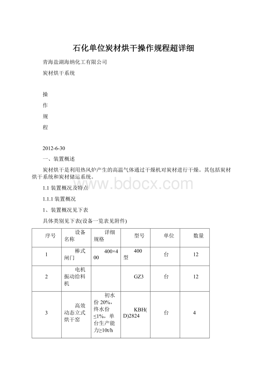 石化单位炭材烘干操作规程超详细.docx_第1页