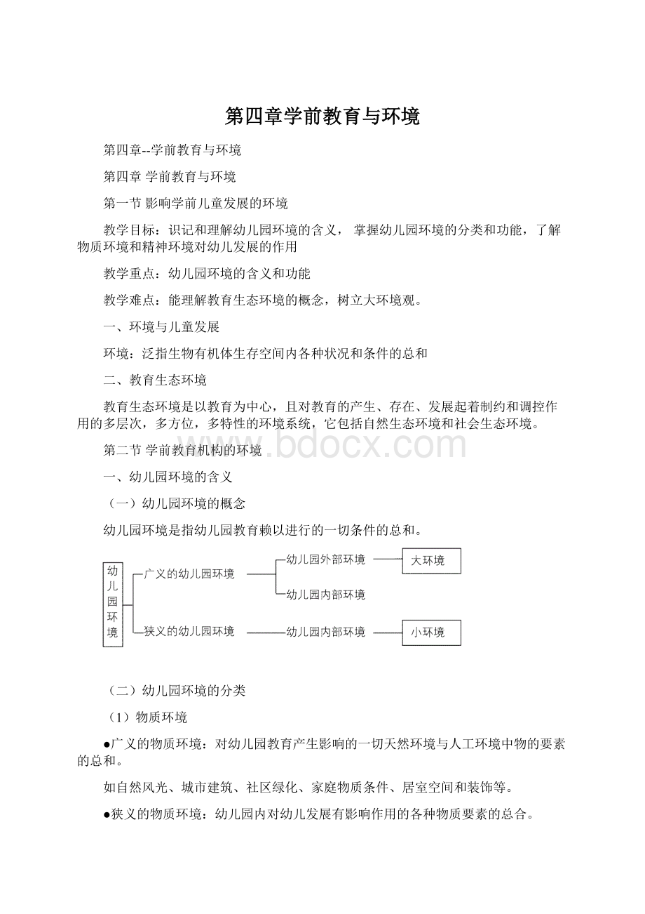 第四章学前教育与环境Word格式.docx