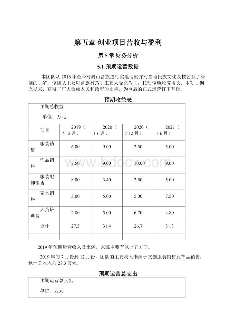 第五章 创业项目营收与盈利Word下载.docx_第1页