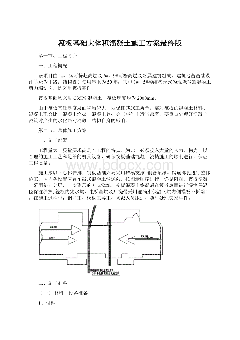 筏板基础大体积混凝土施工方案最终版Word格式文档下载.docx