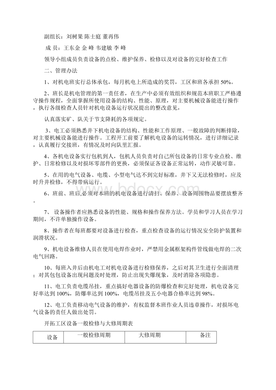 掘进设备检修周期与内容文档格式.docx_第2页