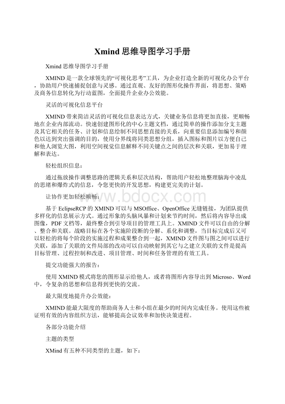 Xmind思维导图学习手册.docx_第1页