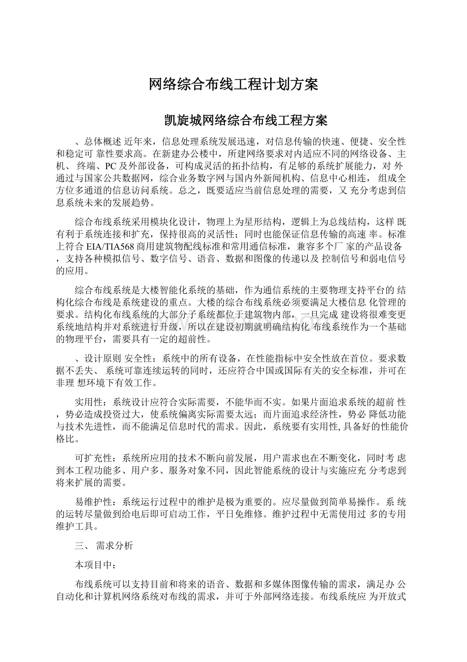 网络综合布线工程计划方案.docx