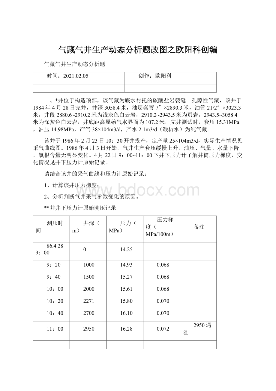 气藏气井生产动态分析题改图之欧阳科创编.docx