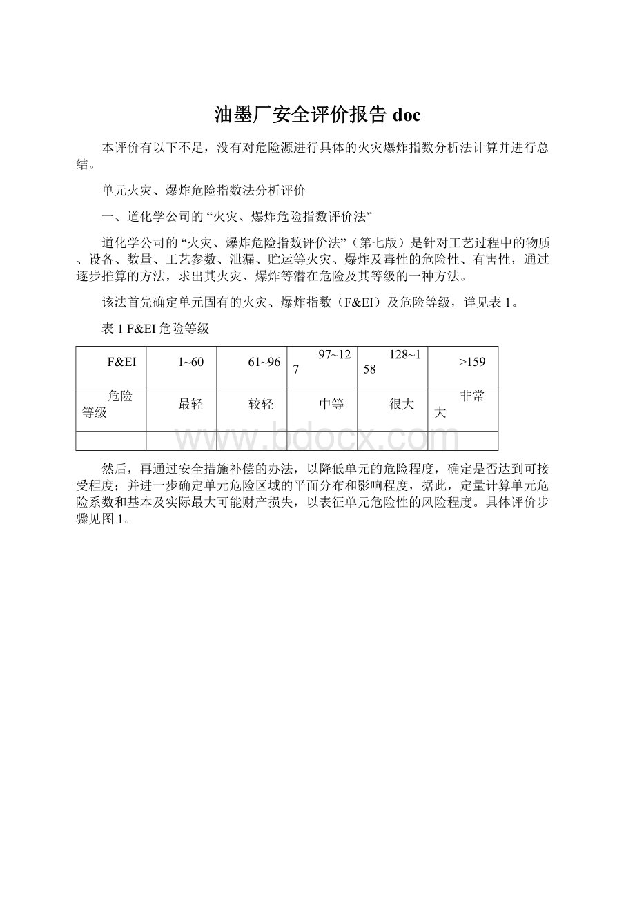 油墨厂安全评价报告doc文档格式.docx_第1页