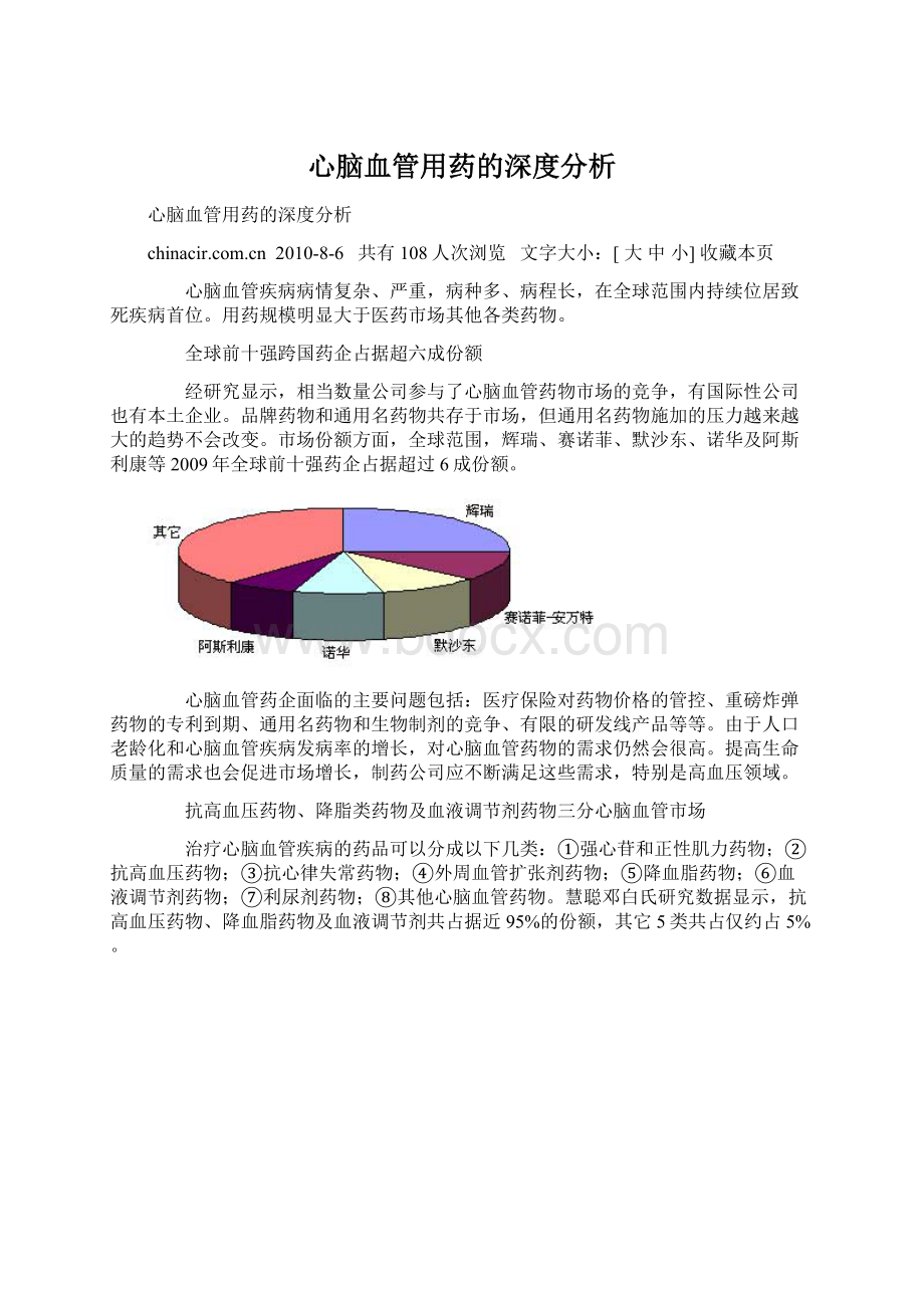 心脑血管用药的深度分析Word下载.docx