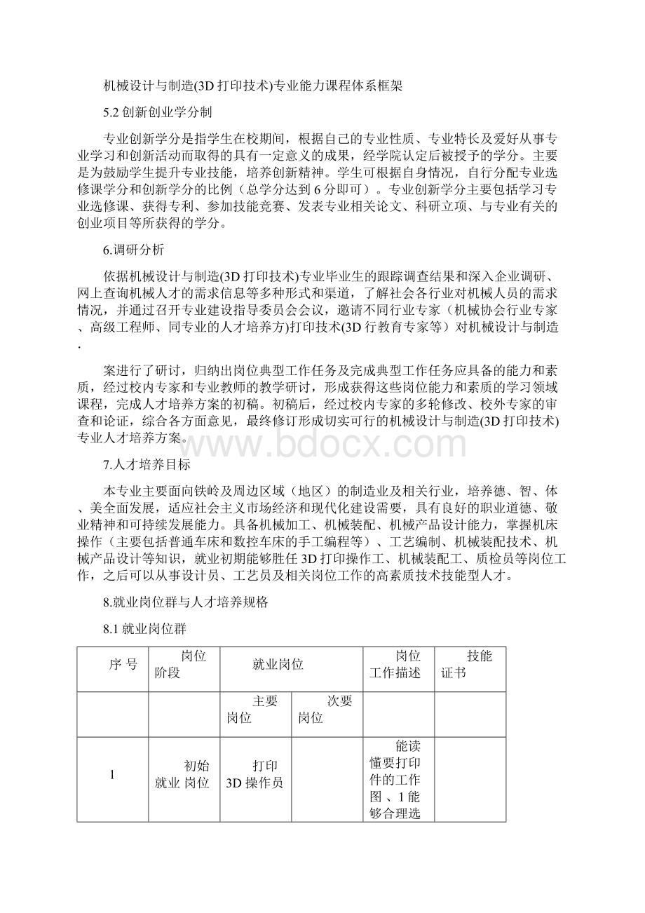 机械设计与制造3D打印技术人才培养方案.docx_第3页