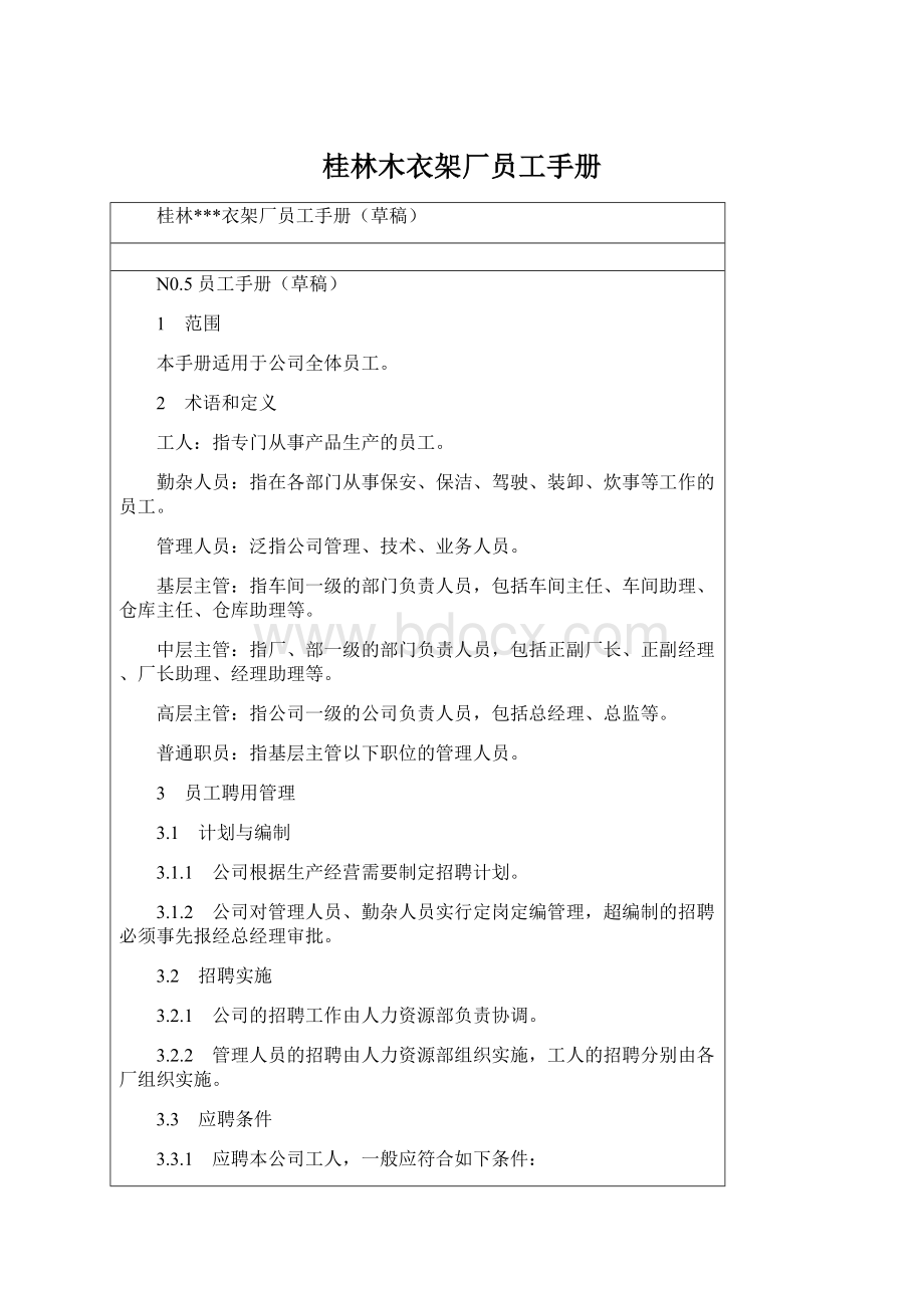 桂林木衣架厂员工手册Word格式.docx_第1页