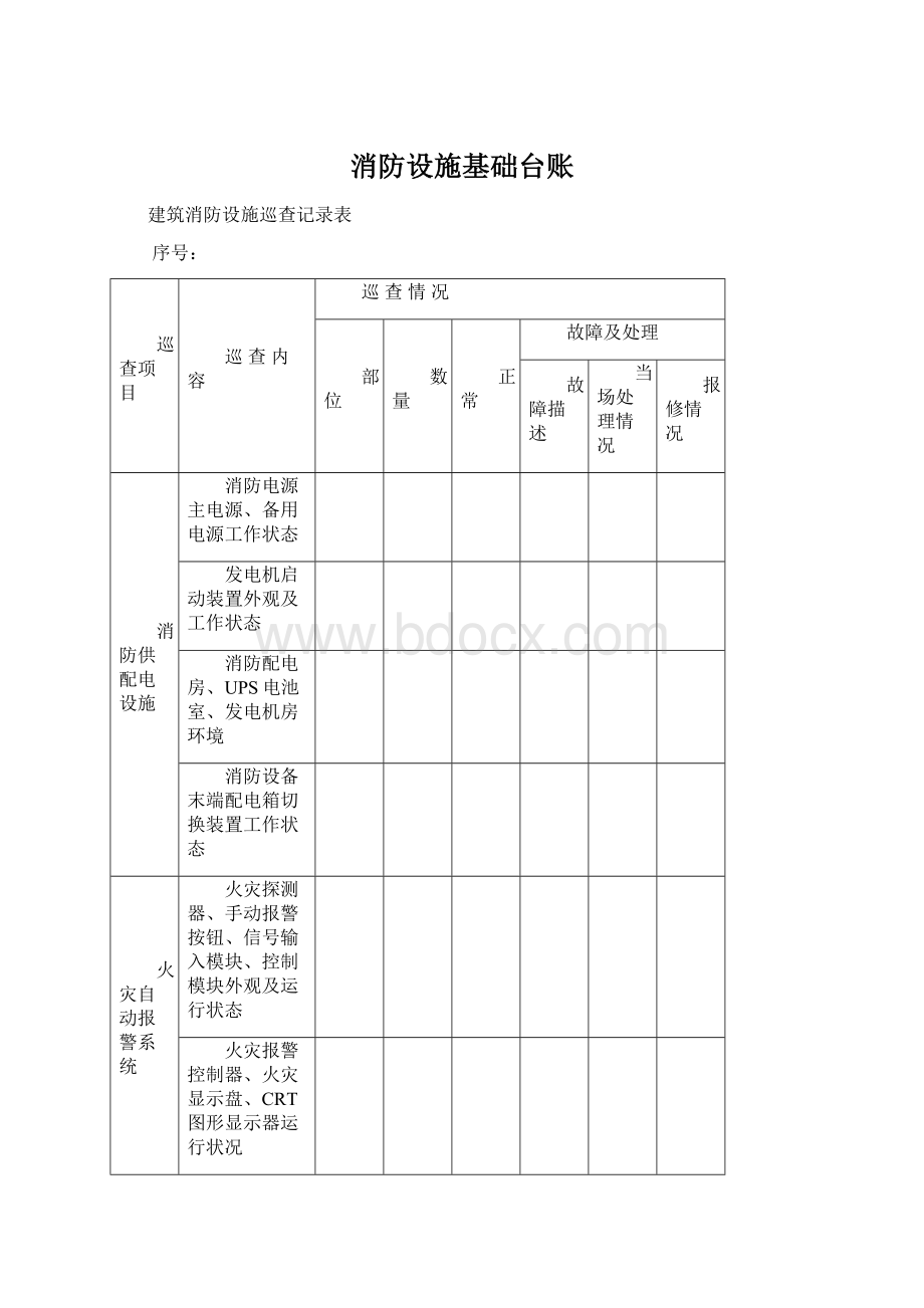 消防设施基础台账Word格式文档下载.docx