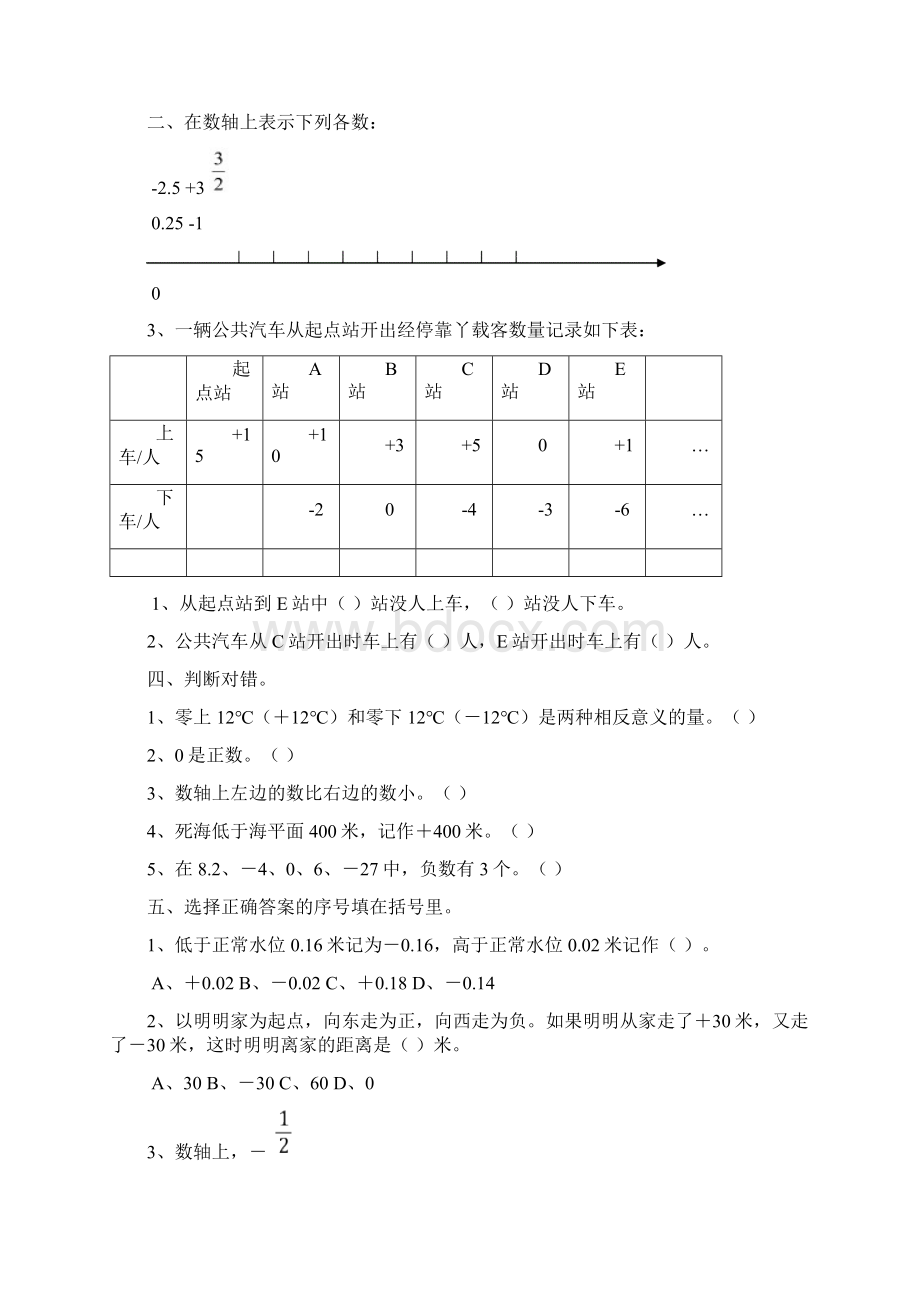 新人教版六年级数学下册各单元总练习题doc.docx_第2页