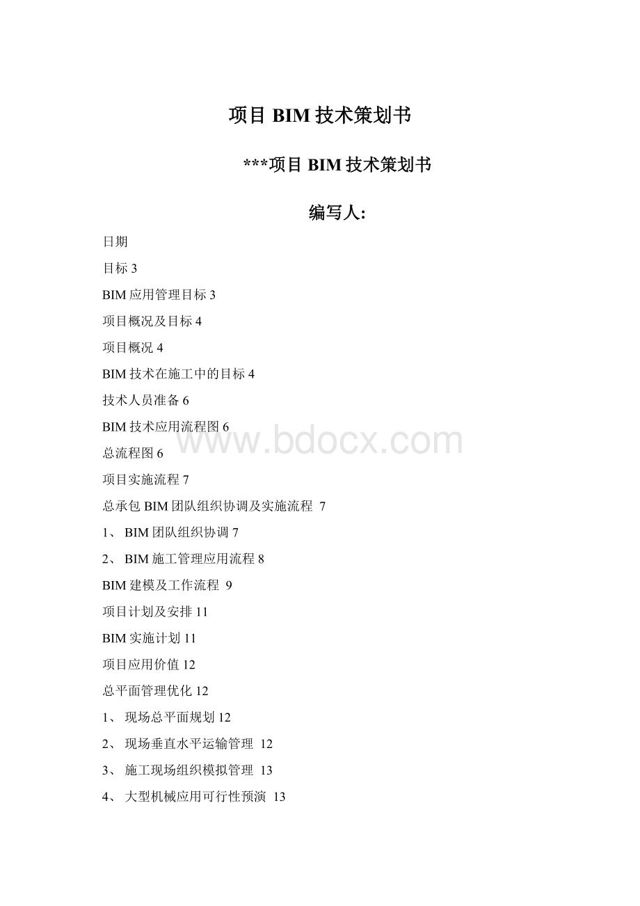 项目BIM技术策划书Word文档格式.docx