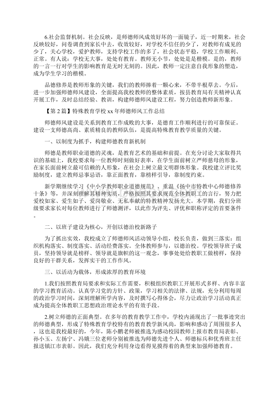 特殊教育学校师德师风工作总结文档格式.docx_第3页