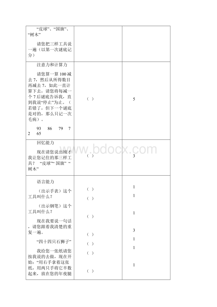 简易智能精神状态检查量表MMSE操作说明之欧阳史创编Word下载.docx_第3页