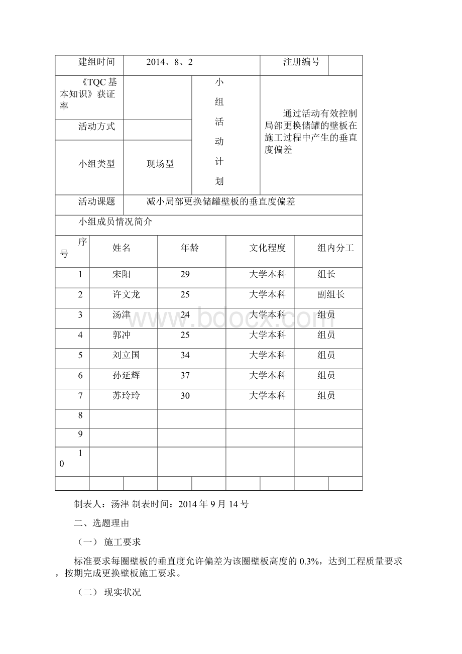 减小储罐壁板焊接垂直度偏差QC.docx_第2页