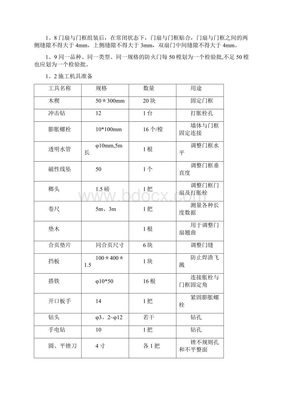 钢制防盗门钢质防火门及防火卷帘门施工方案Word文档格式.docx_第3页