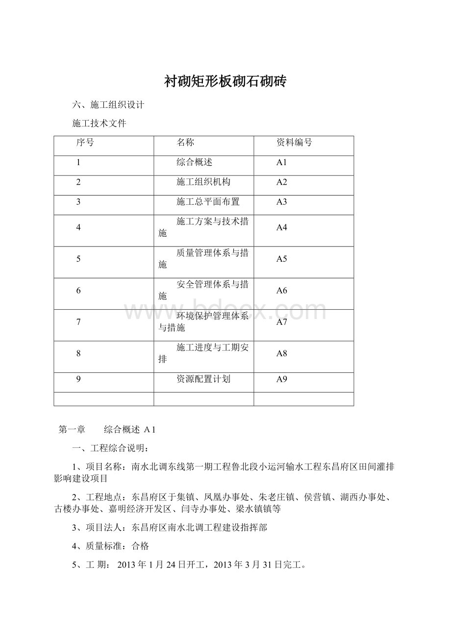 衬砌矩形板砌石砌砖Word下载.docx_第1页