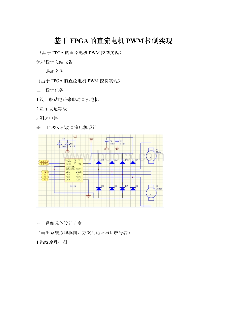 基于FPGA的直流电机PWM控制实现.docx