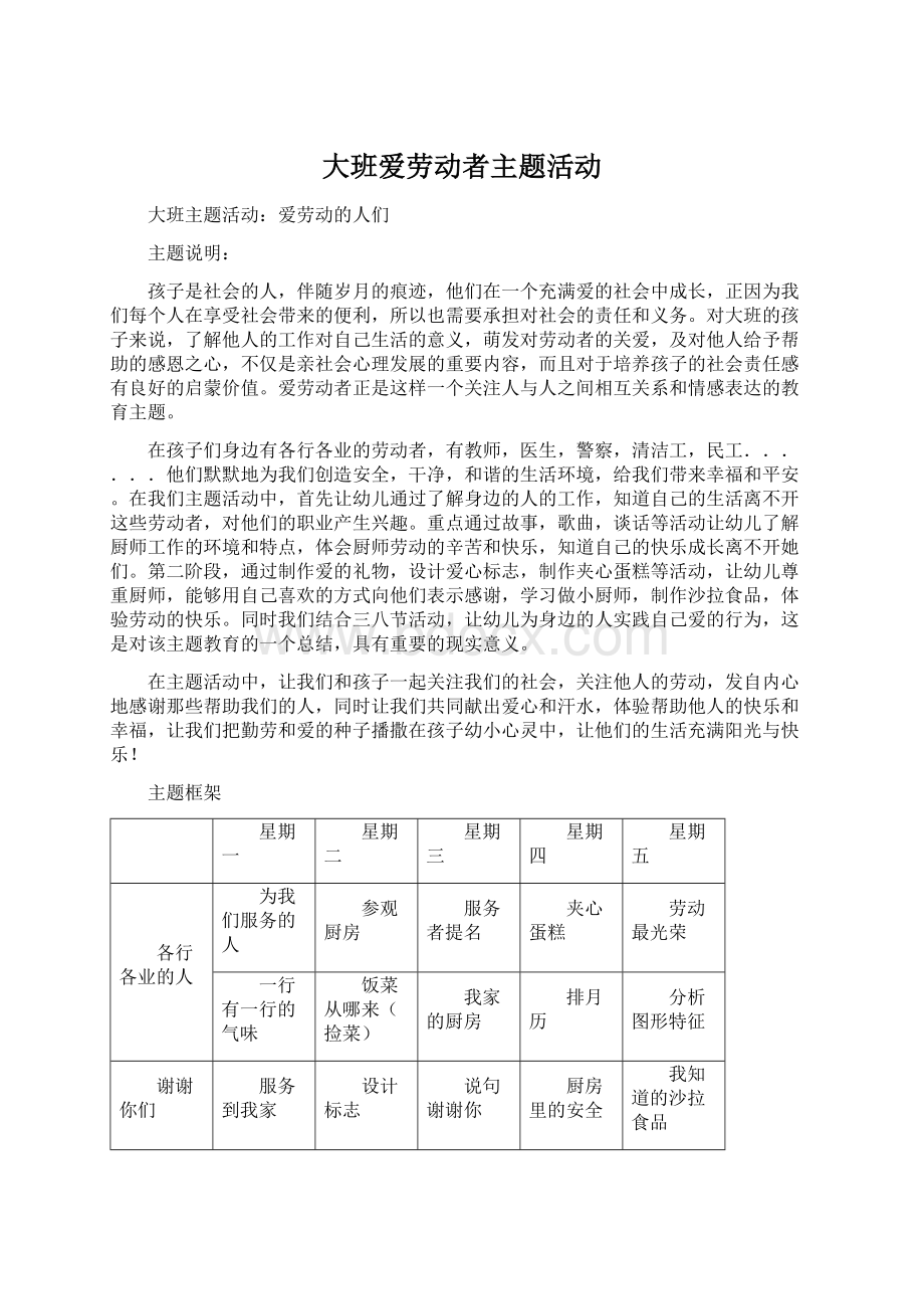 大班爱劳动者主题活动.docx