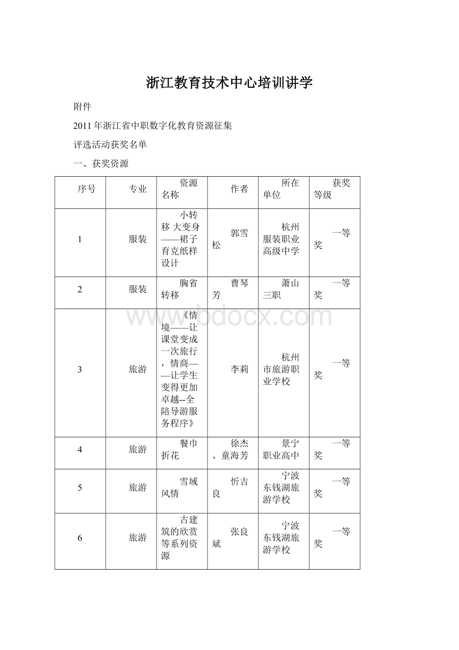 浙江教育技术中心培训讲学.docx