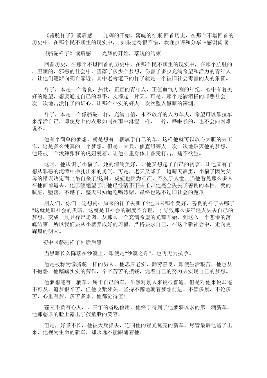 骆驼祥子读书心得4篇1Word格式文档下载.docx_第3页