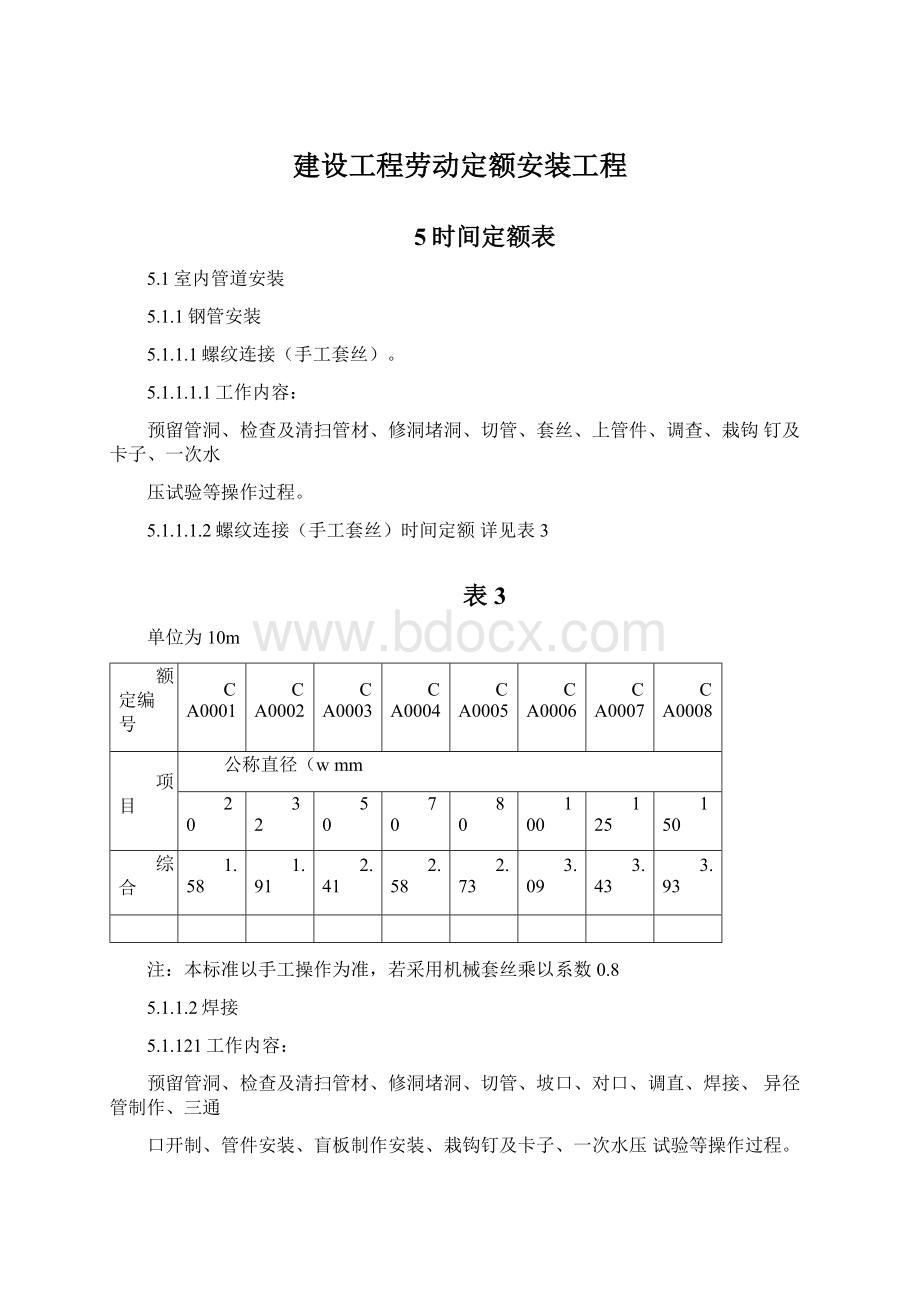 建设工程劳动定额安装工程.docx