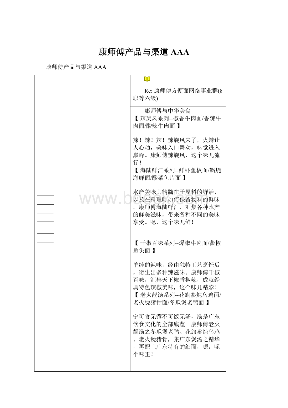 康师傅产品与渠道AAAWord文档格式.docx