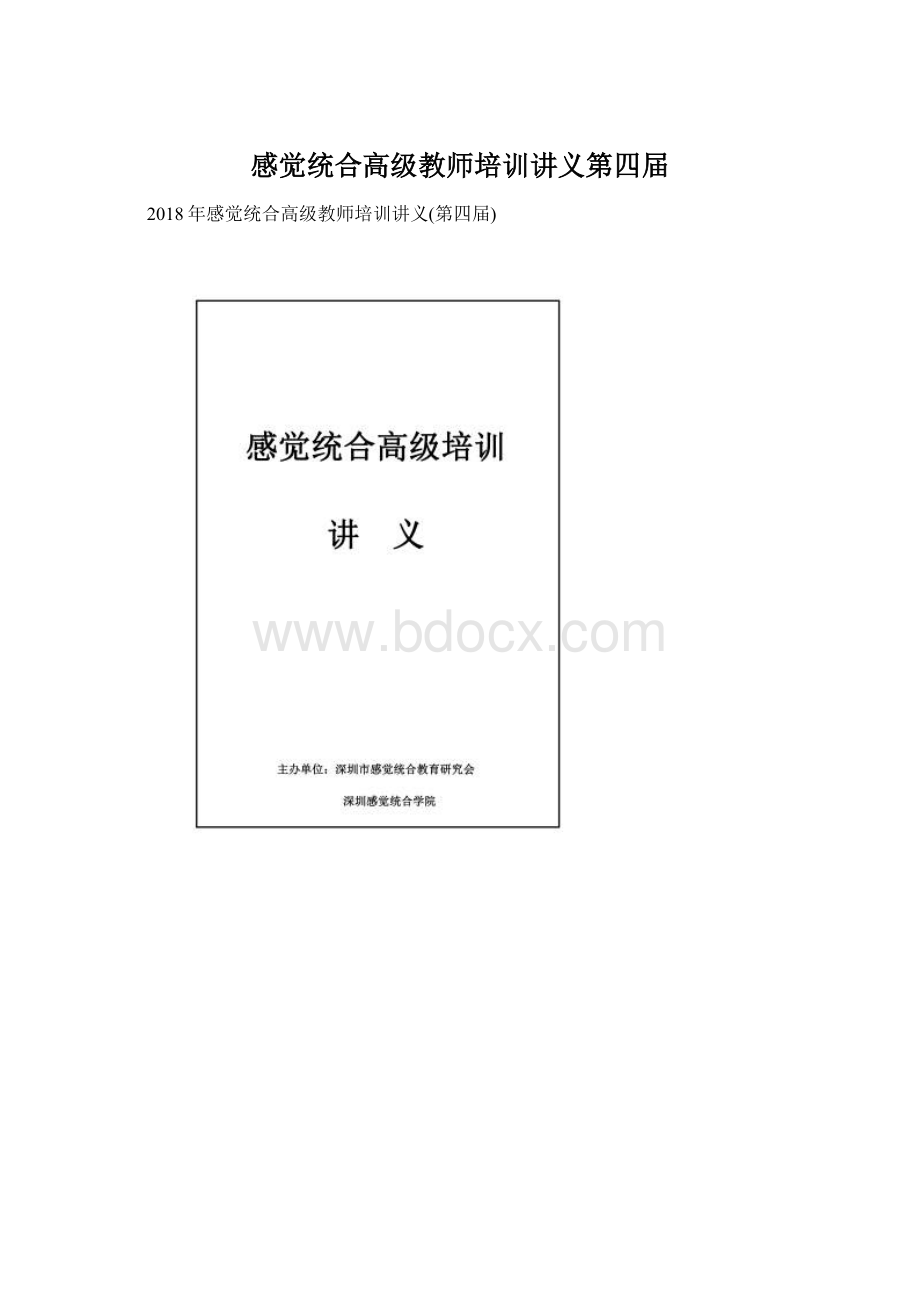 感觉统合高级教师培训讲义第四届.docx_第1页