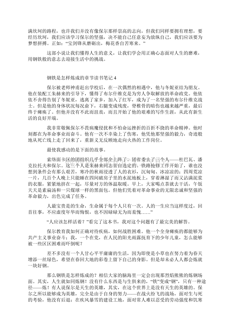 钢铁是怎样炼成的章节读书笔记1.docx_第3页