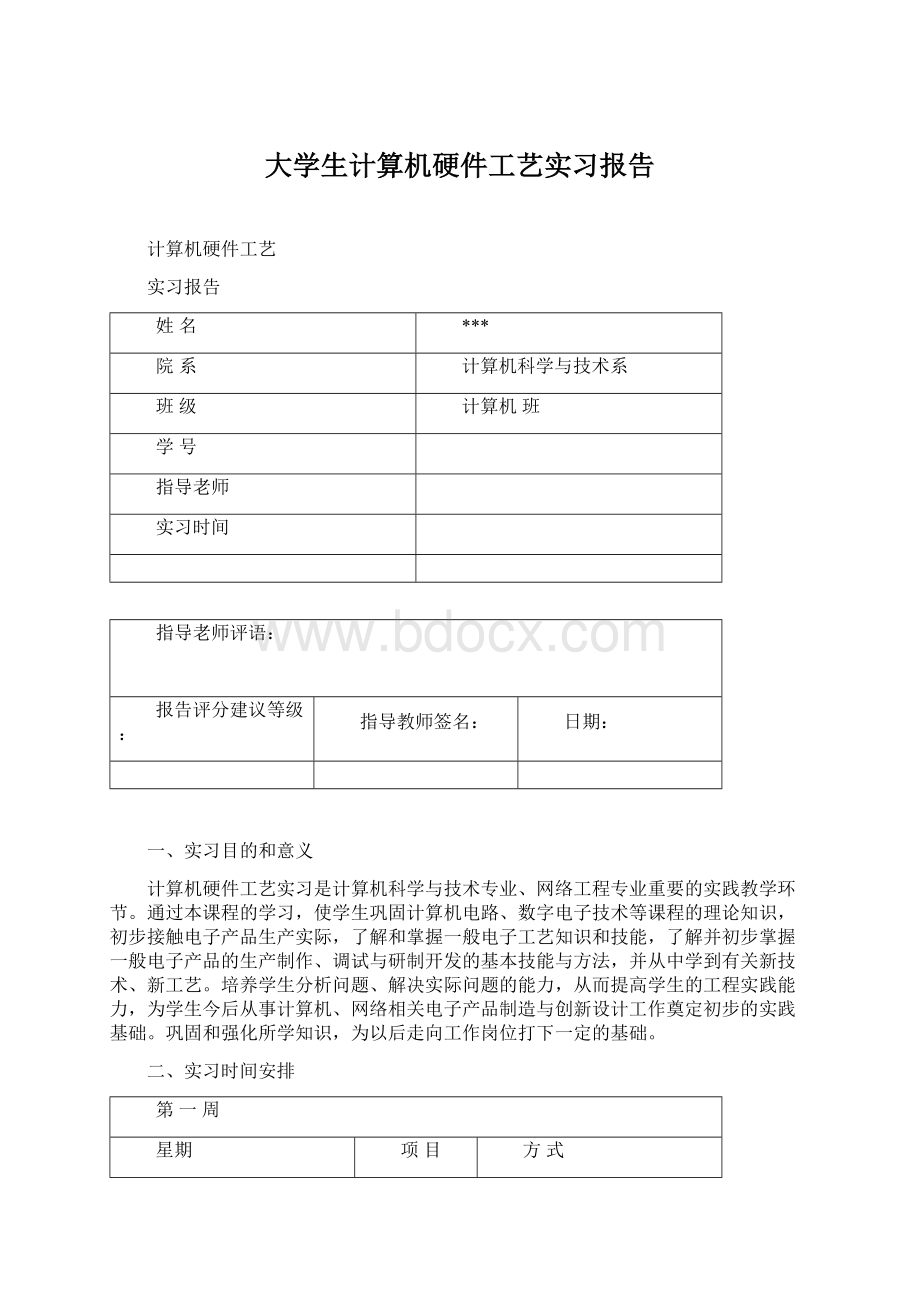 大学生计算机硬件工艺实习报告.docx_第1页