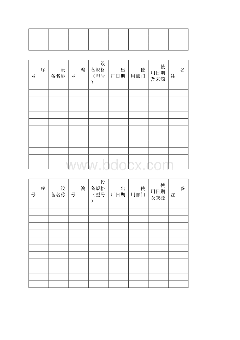 设备管理台账Word文档格式.docx_第2页