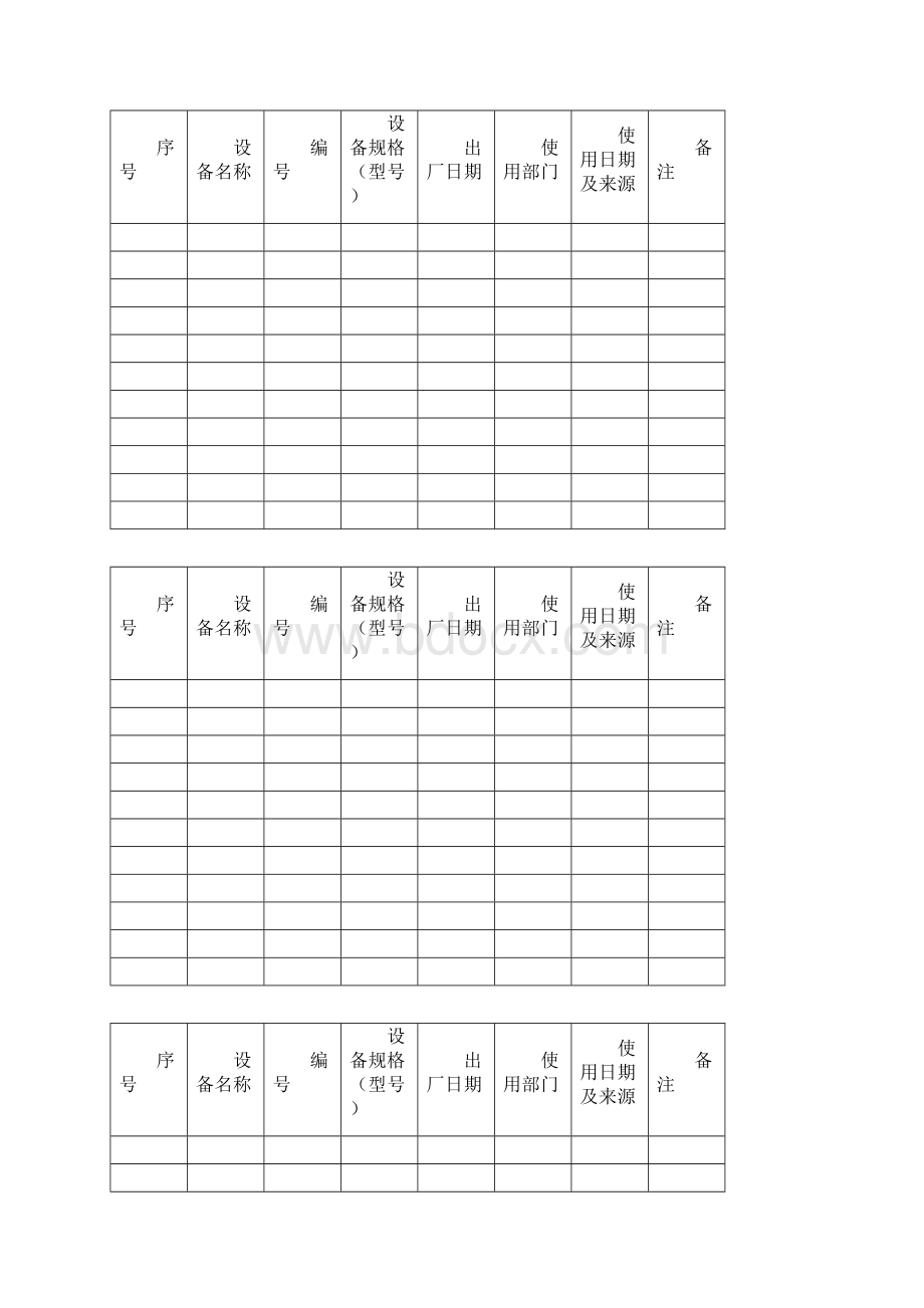 设备管理台账Word文档格式.docx_第3页