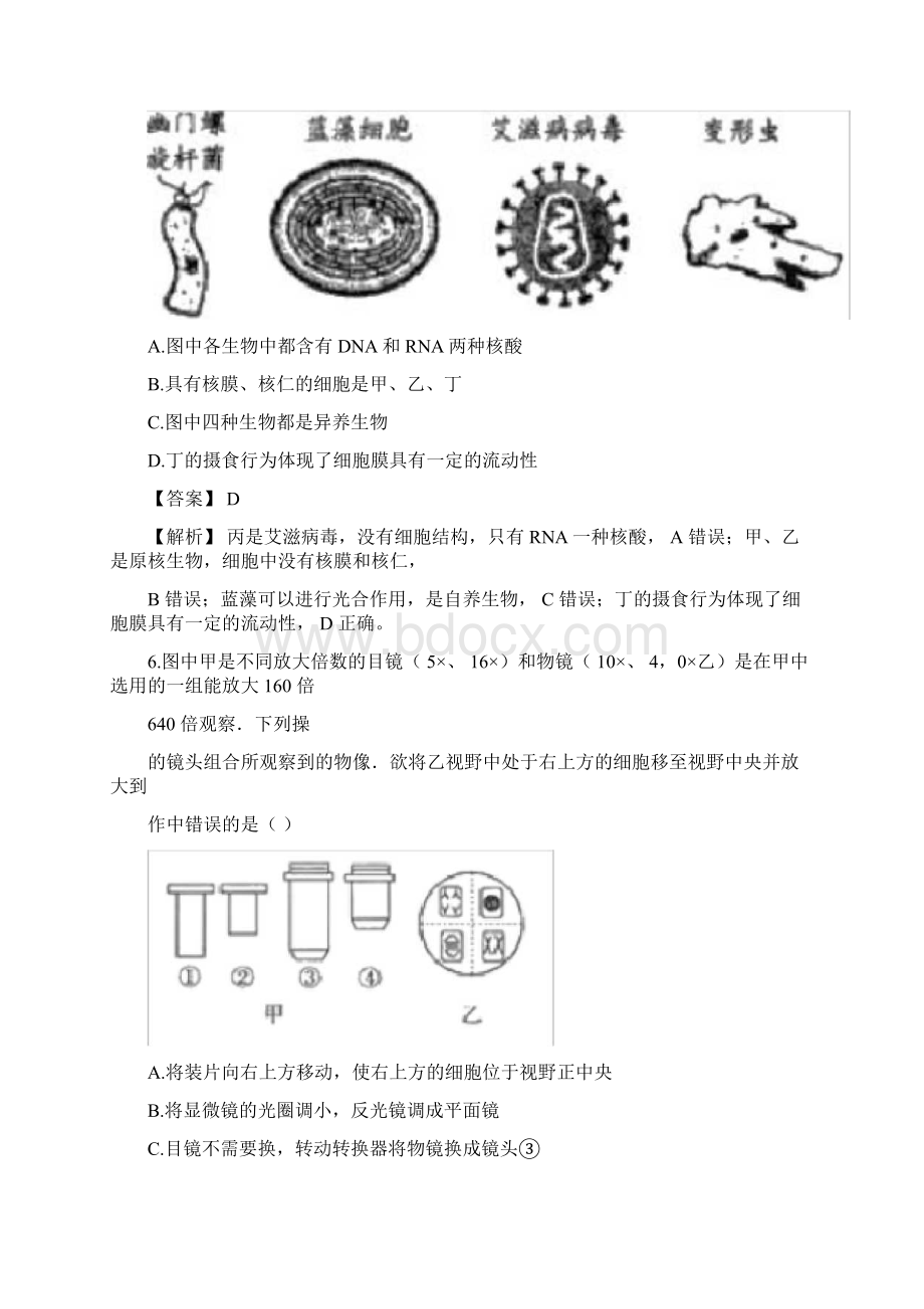 河北省石家庄市学年高一上学期期末考试生物试题解析版Word文件下载.docx_第3页