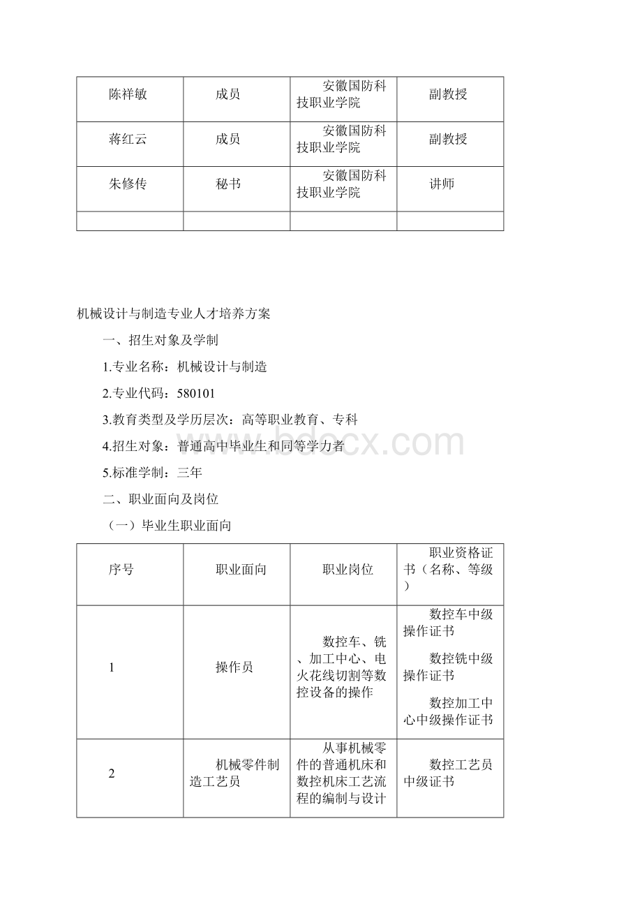 机械设计与制造人才培养方案.docx_第2页