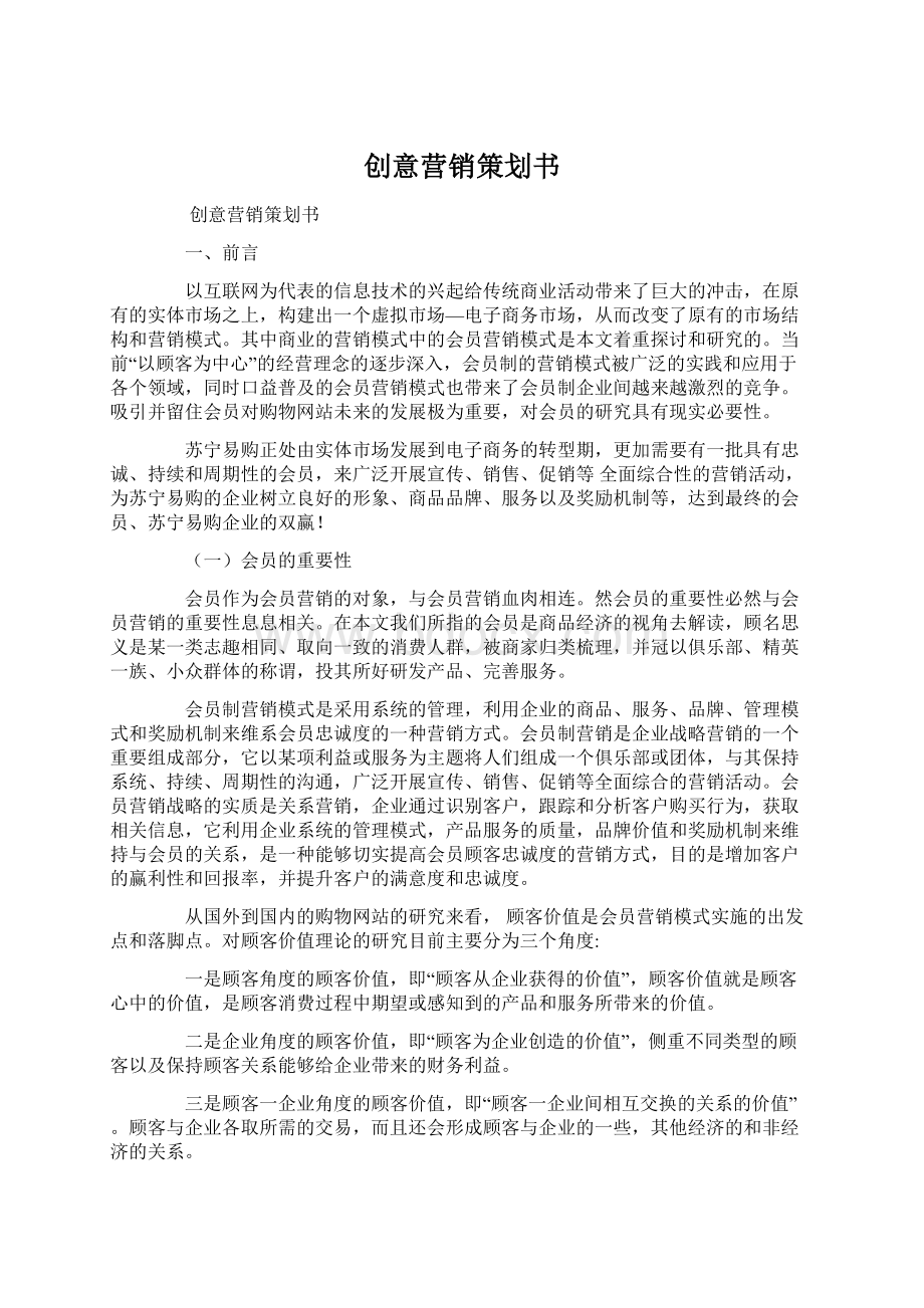 创意营销策划书文档格式.docx