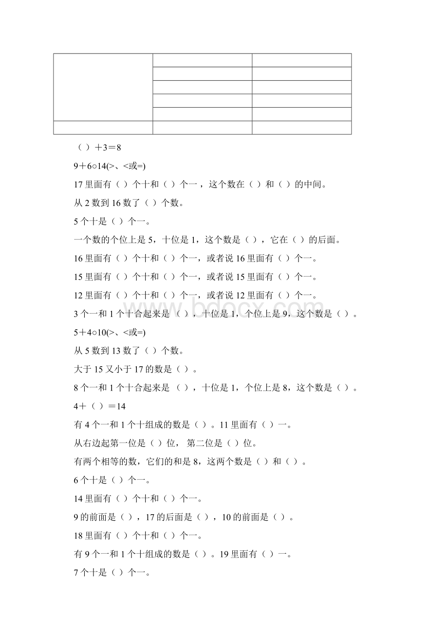 人教版小学一年级数学上册计算专项练习试题全套.docx_第2页