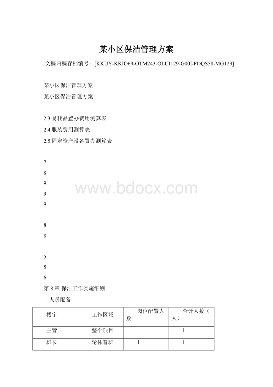 某小区保洁管理方案.docx