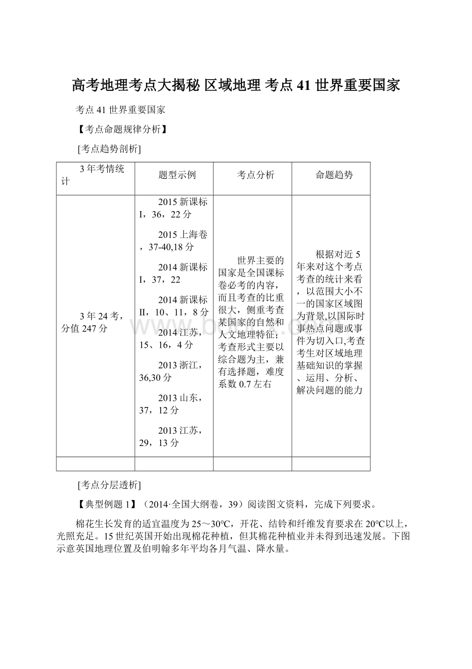 高考地理考点大揭秘 区域地理 考点41 世界重要国家.docx_第1页