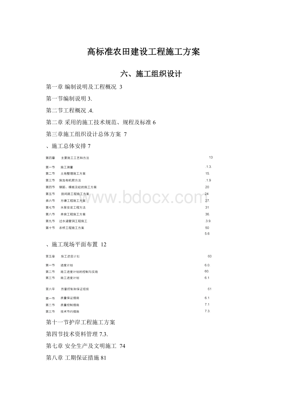 高标准农田建设工程施工方案Word文档格式.docx