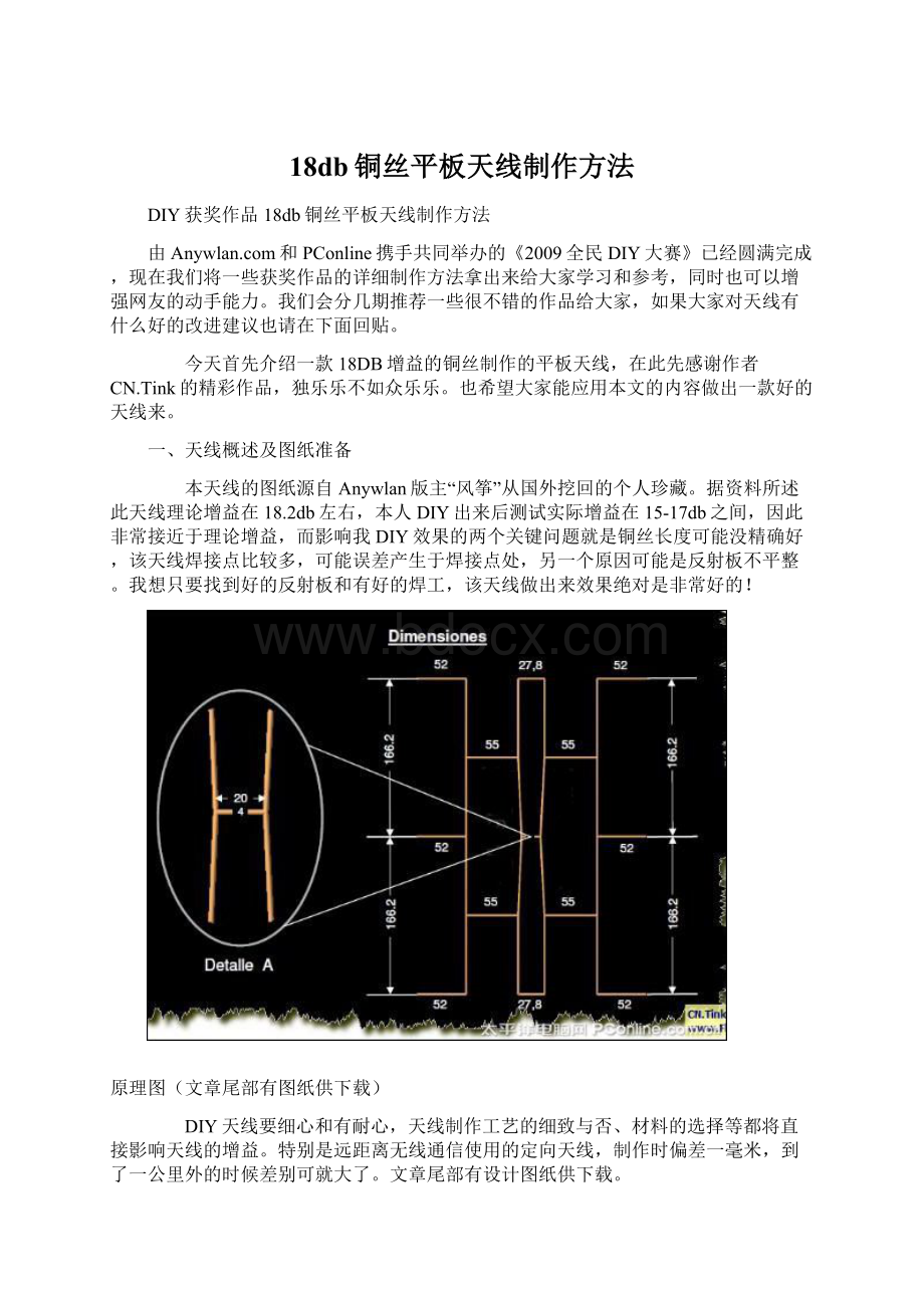 18db铜丝平板天线制作方法.docx