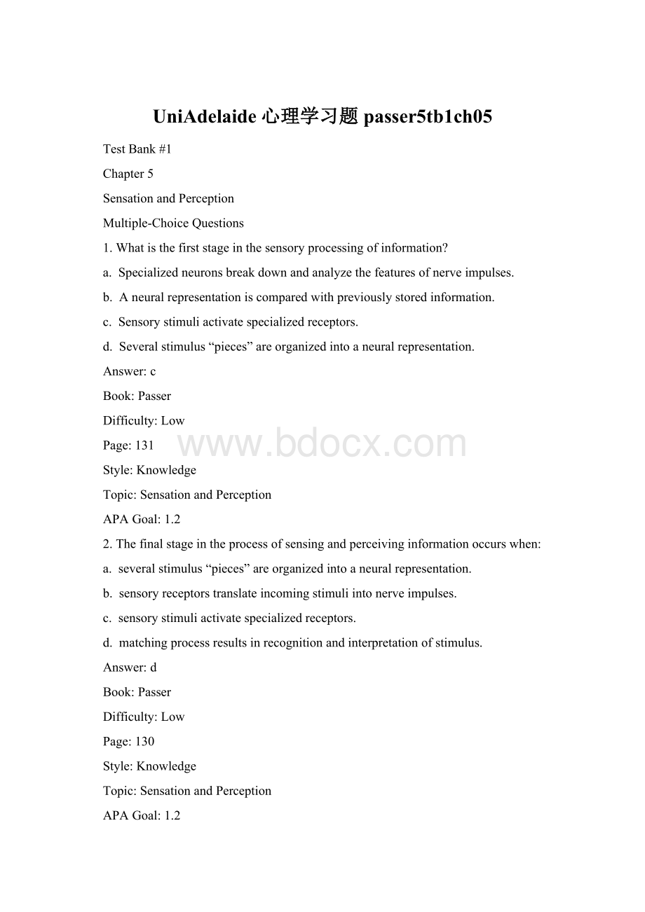 UniAdelaide心理学习题passer5tb1ch05.docx_第1页