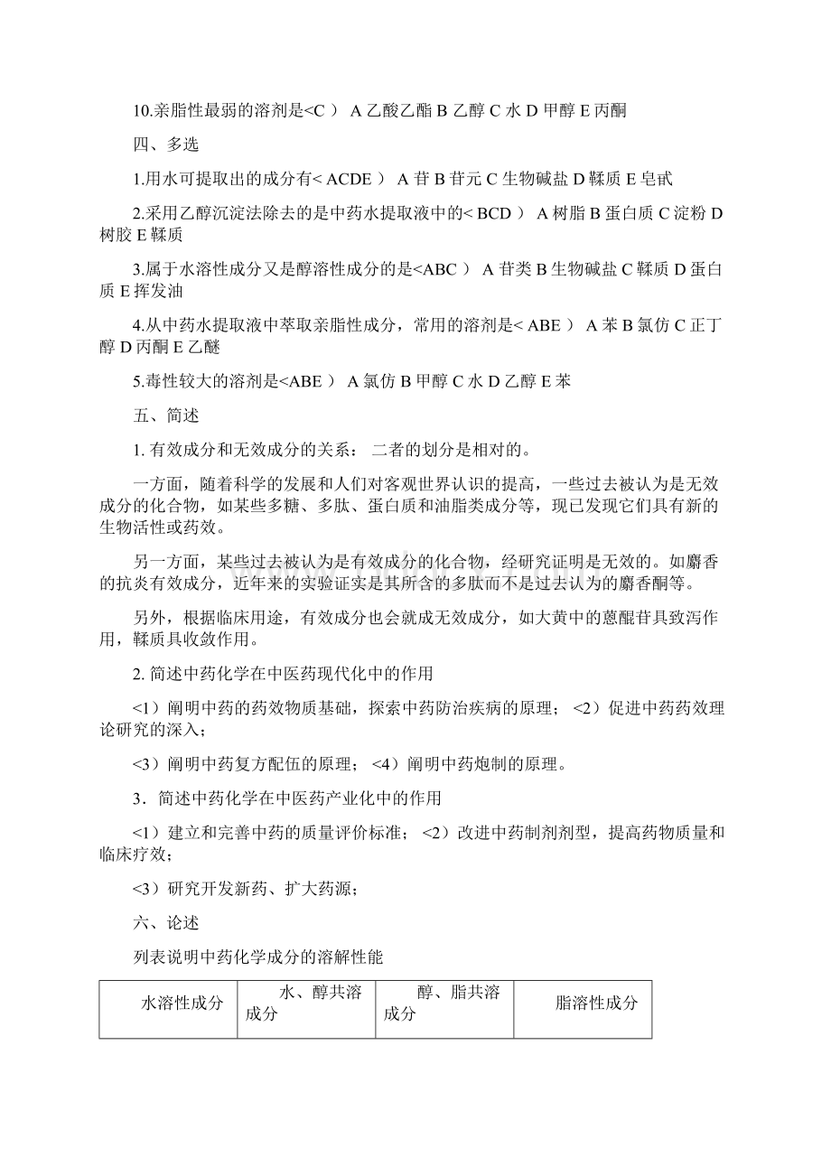 #中药化学历年考题答案库完整本1.docx_第2页