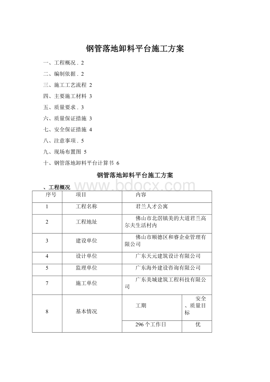 钢管落地卸料平台施工方案.docx_第1页