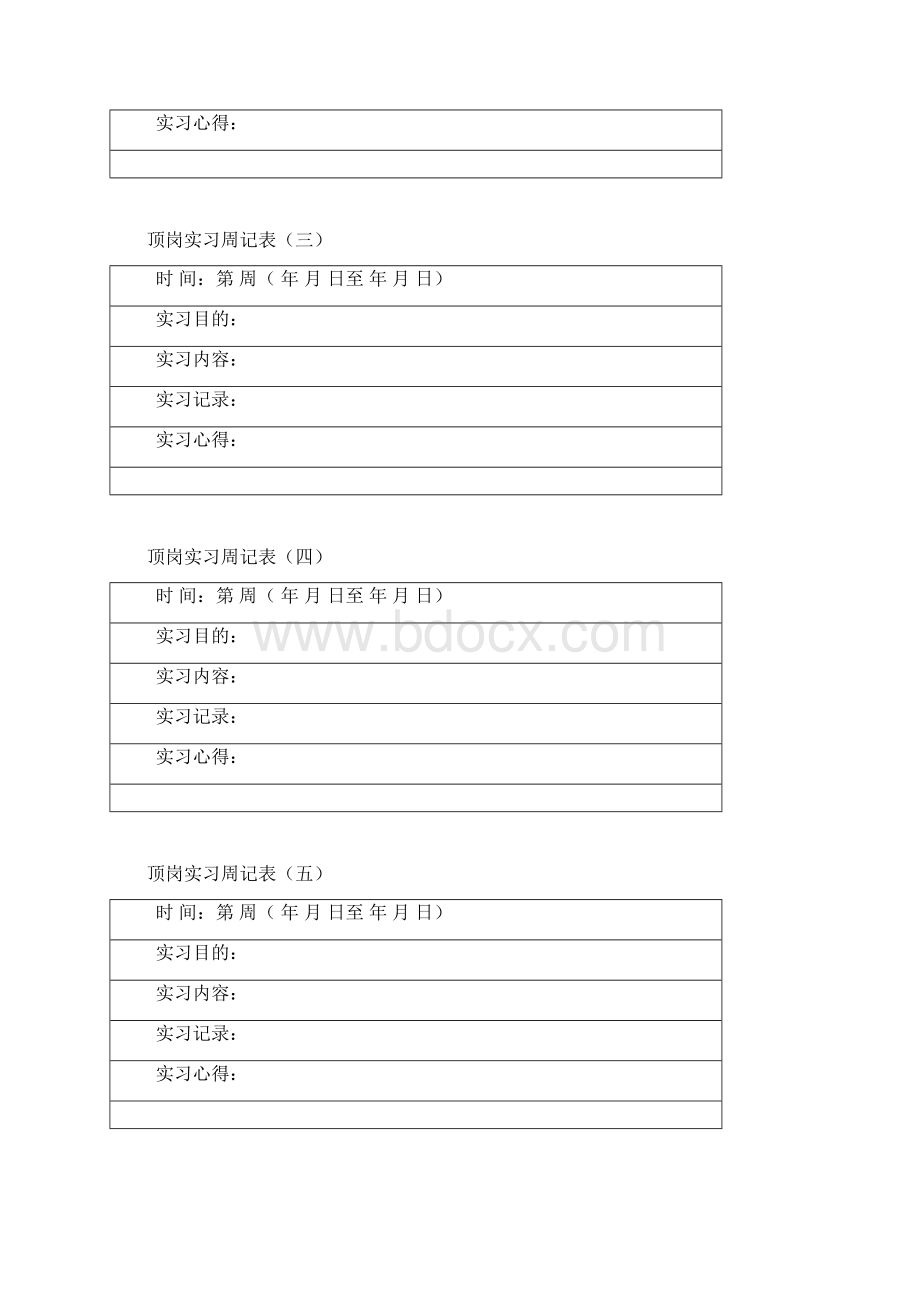 xxx顶岗实习周记表学生用空白.docx_第2页