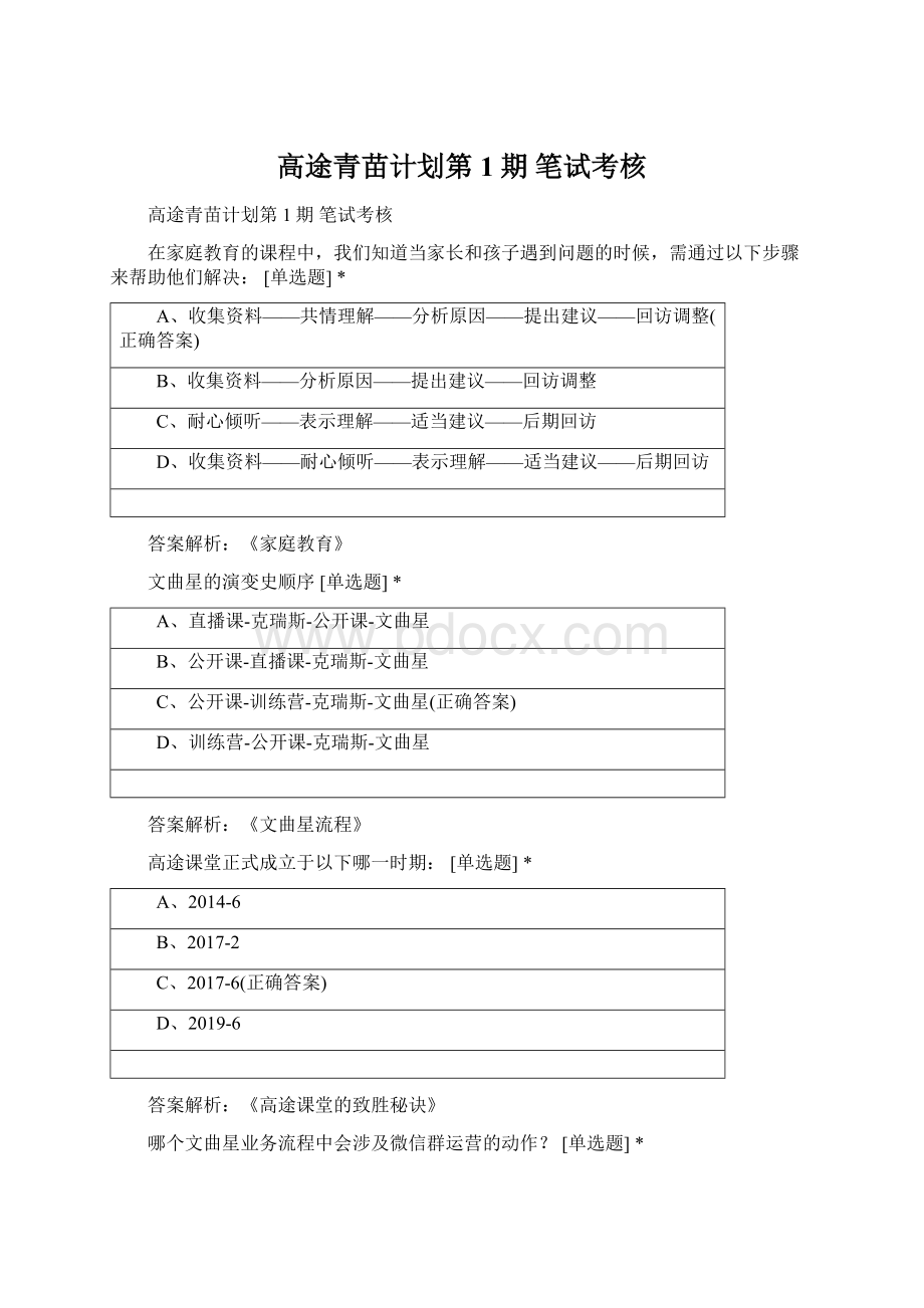 高途青苗计划第1期 笔试考核Word格式.docx_第1页