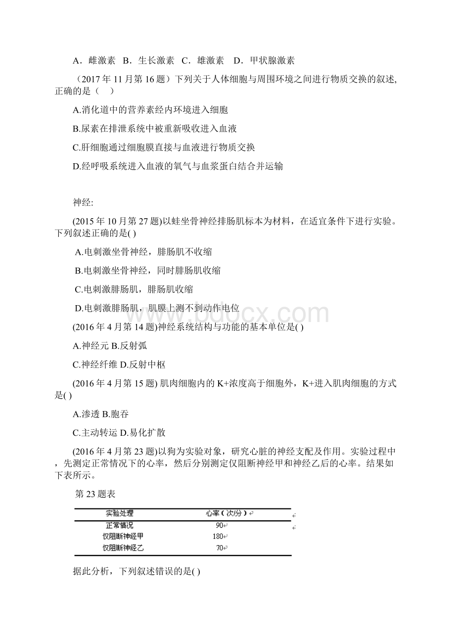 近5次浙江省选考生物真题考点归纳整理.docx_第3页