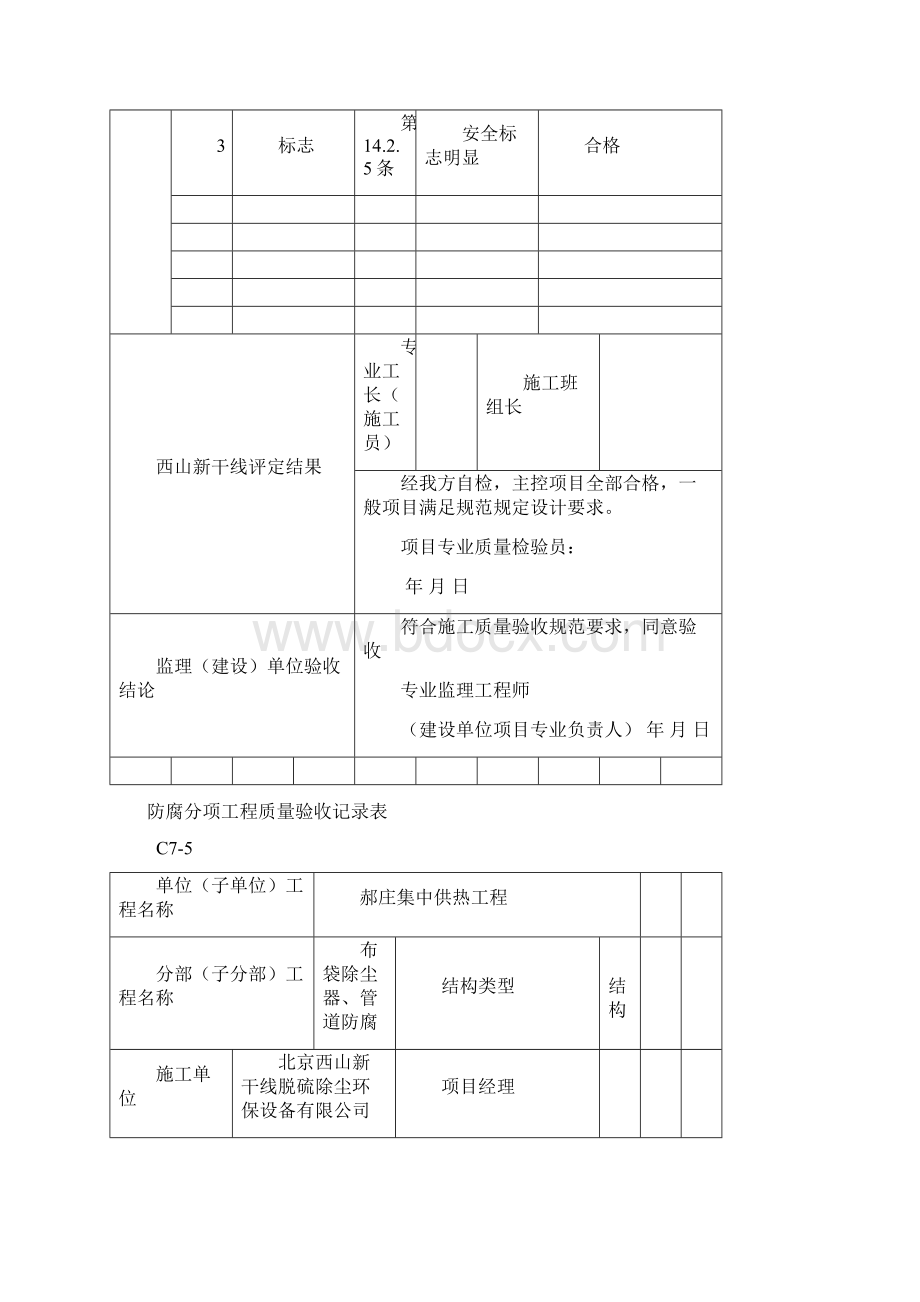 布袋除尘器分部分项验收记录表.docx_第2页